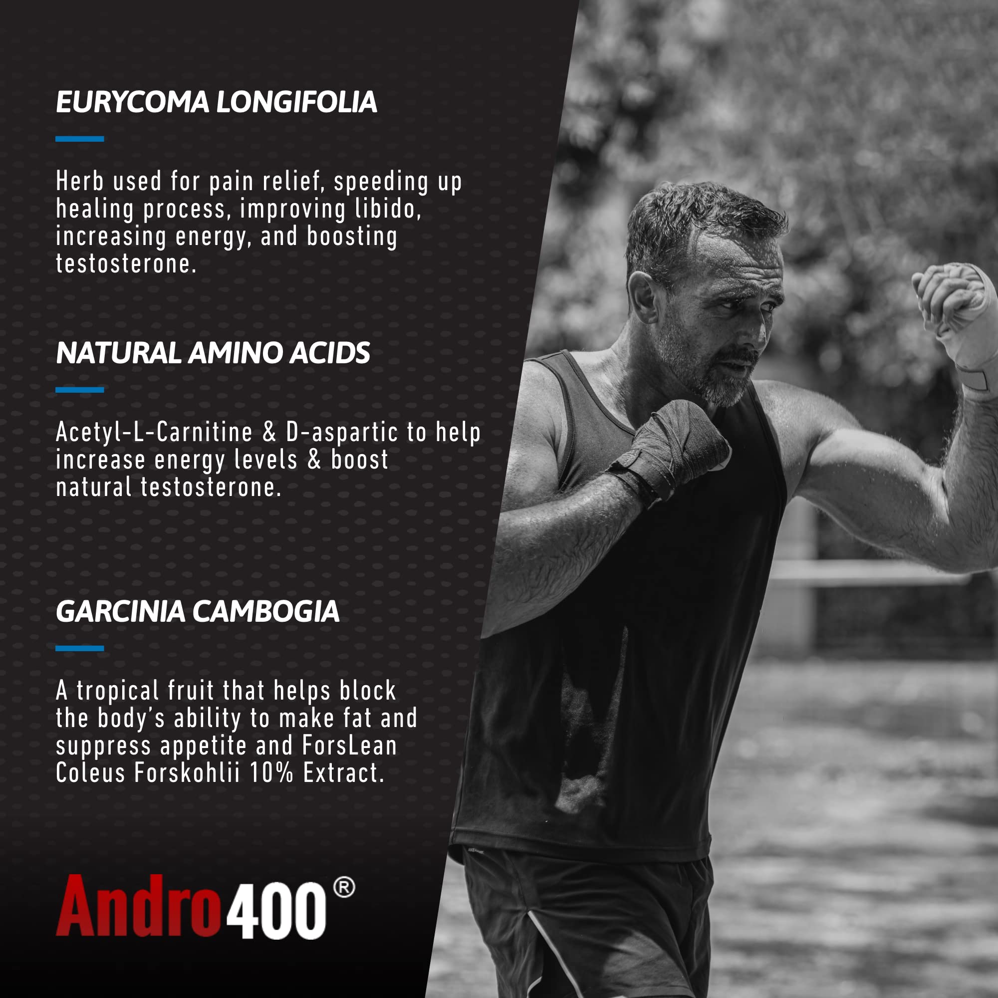 Andro400 Ultra Max T travel-friendly bottle ready for on-the-go use.