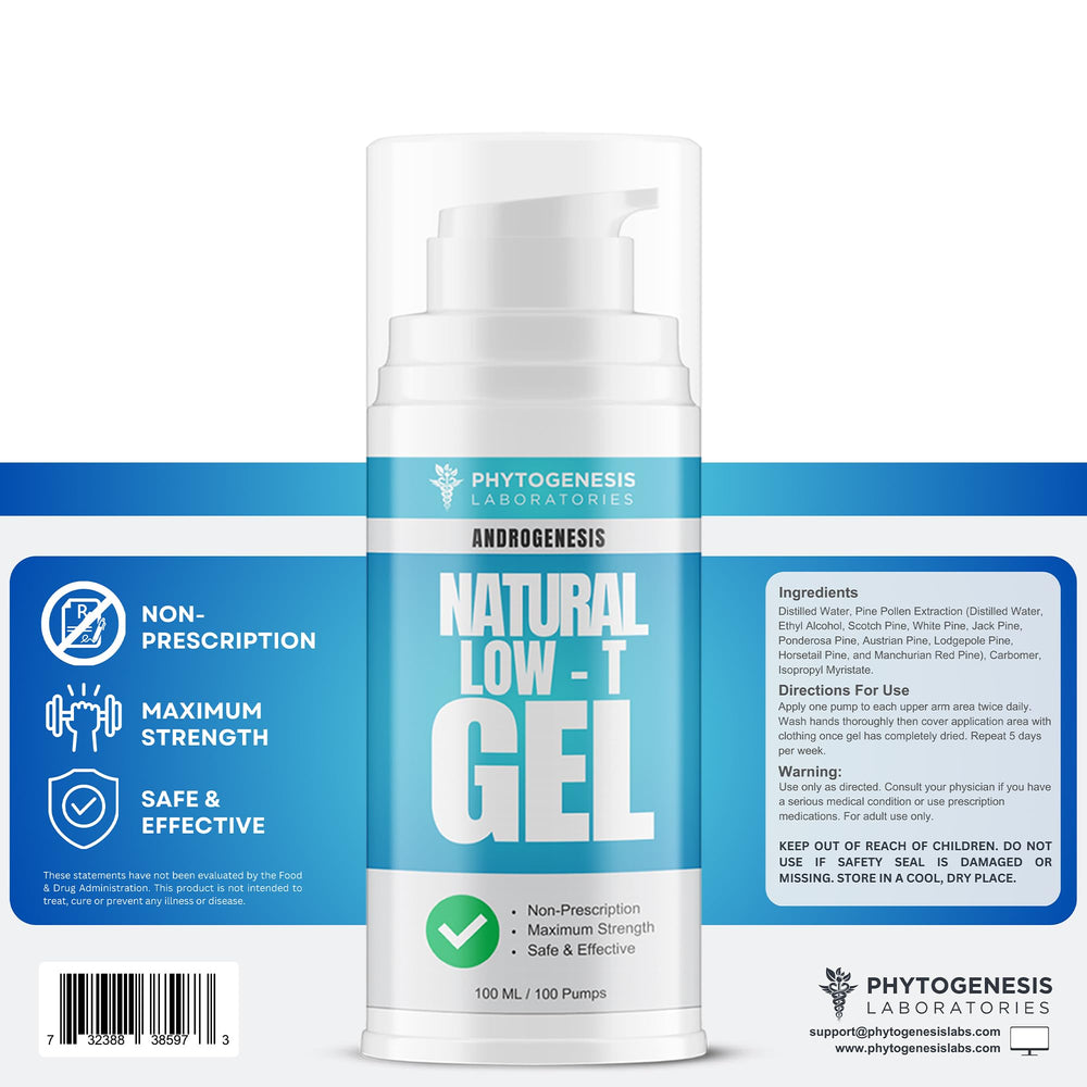 Close-up of Androgenesis gel pump showing mess-free dispensing.