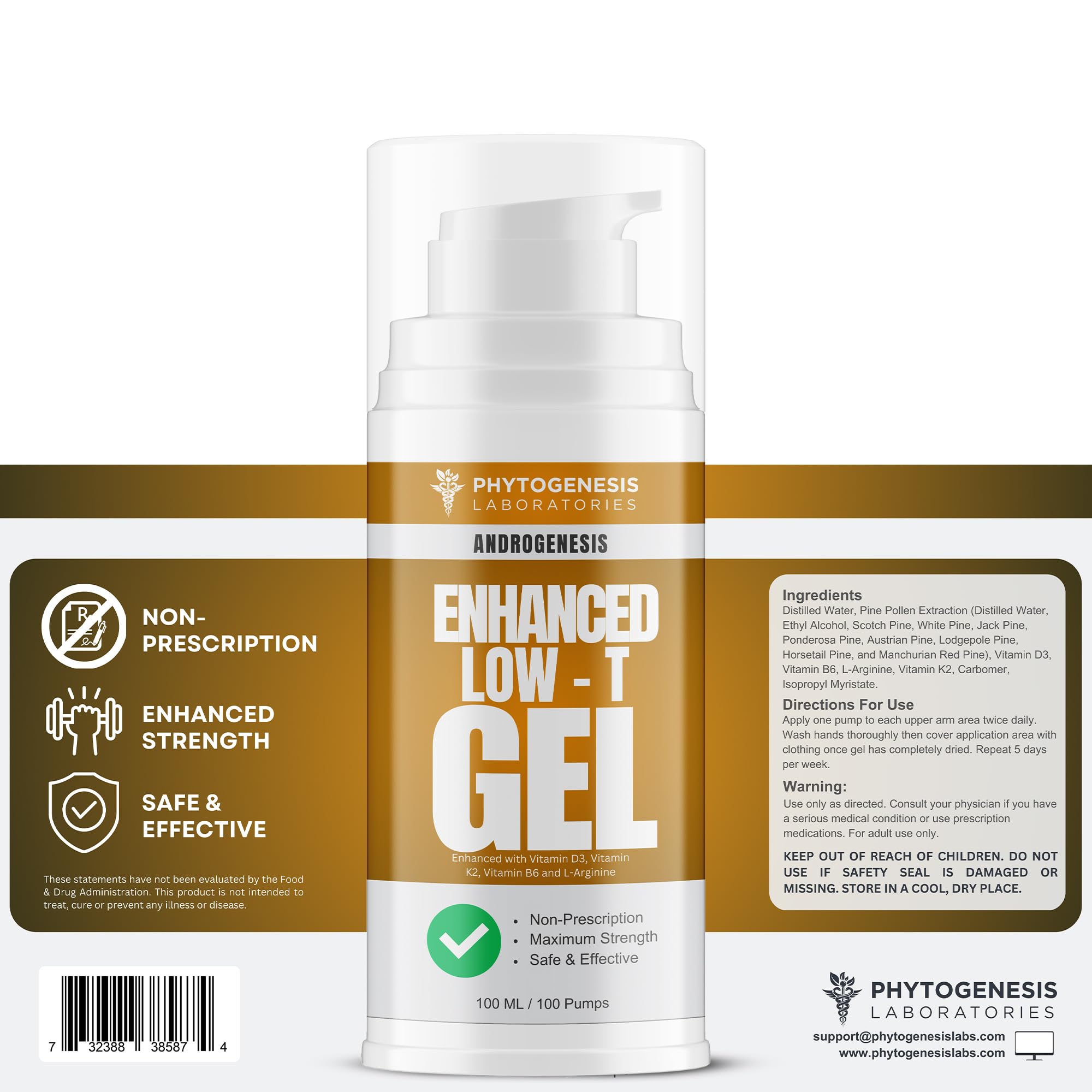 ANDROGENESIS Enhanced Formula gel massaged into skin for absorption