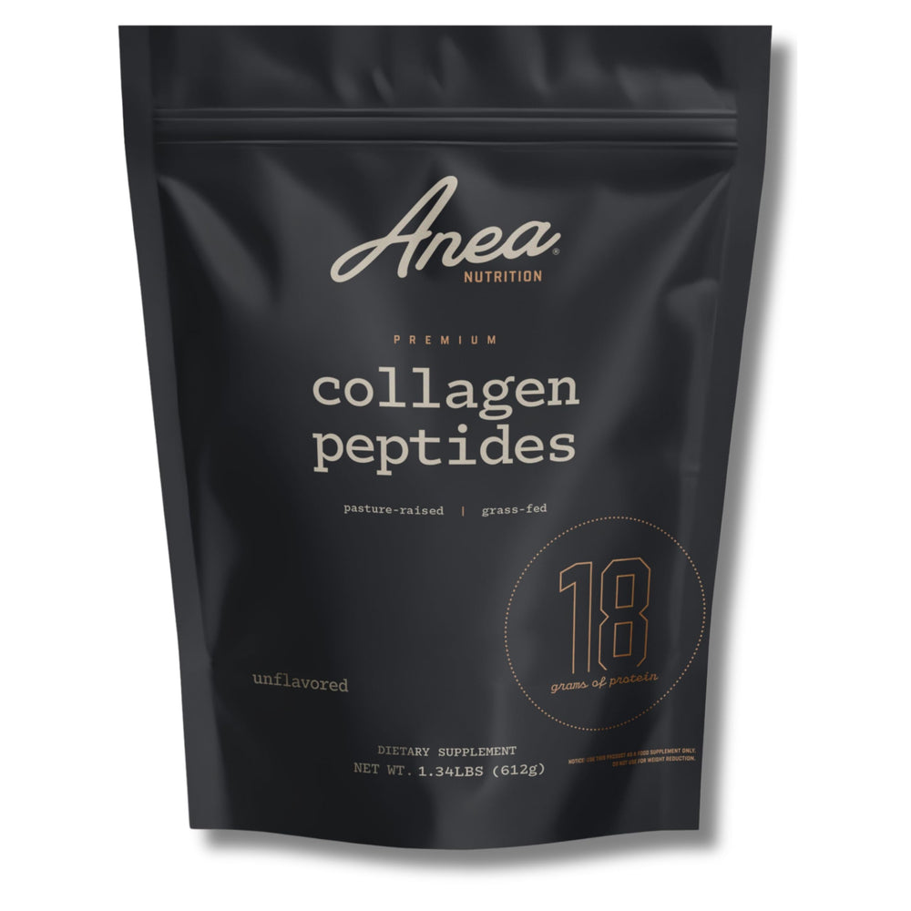 Anea Collagen Peptides unflavored bottle supports skin hydration and joint support