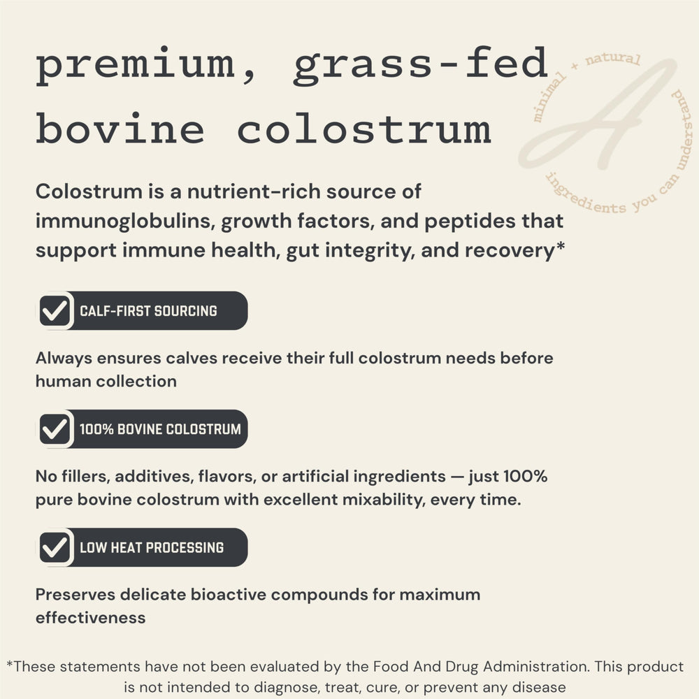 Anea Colostrum unflavored shake glass showing smooth mixing and neutral taste.