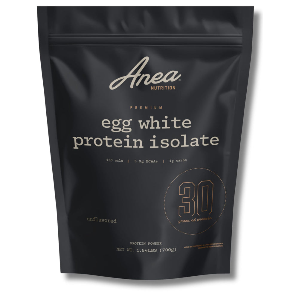 Anea Nutrition egg white protein tub front for a high-protein, fat-free shake base.