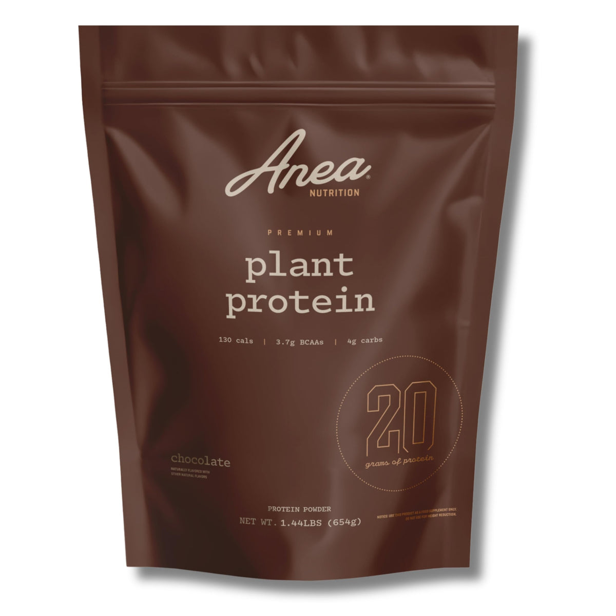 Anea Nutrition Plant Protein Chocolate scoop for post-workout recovery.