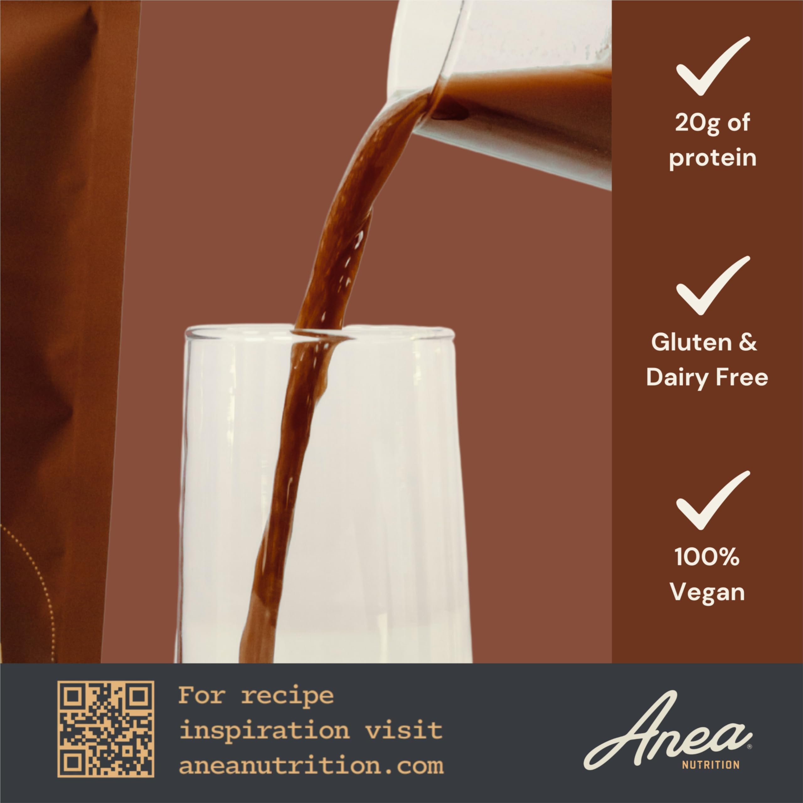 Anea Plant Protein Chocolate shake with a smooth texture.