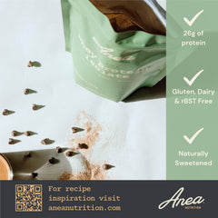 Glass jar of Anea Whey Isolate signals easy storage and freshness