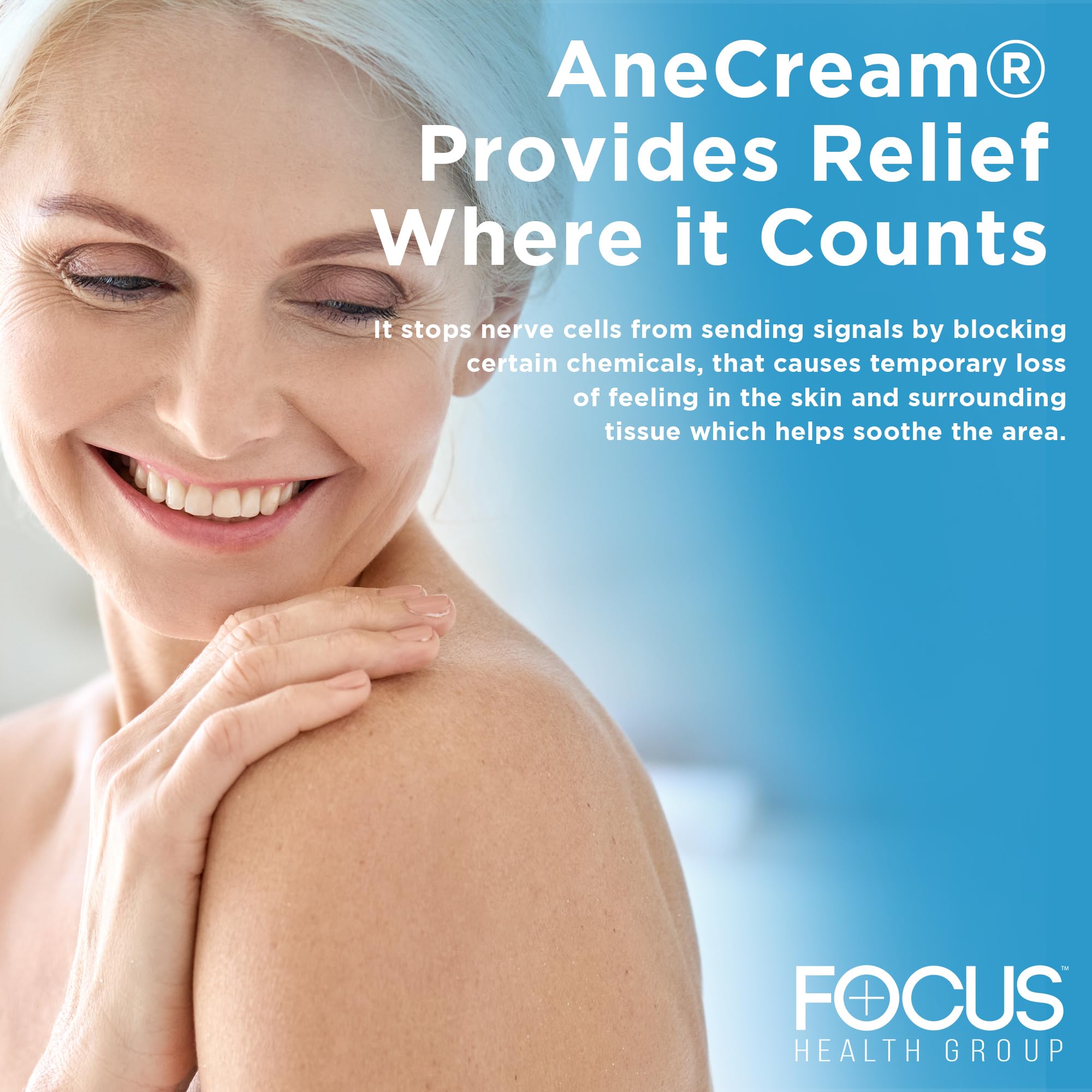 AneCream applied to clean skin showing fast action