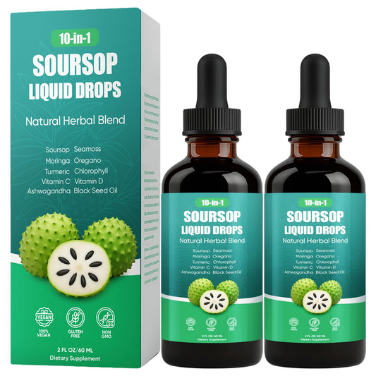 ANEFOSE Soursop Drops bottle for daily vegan wellness and vitality.