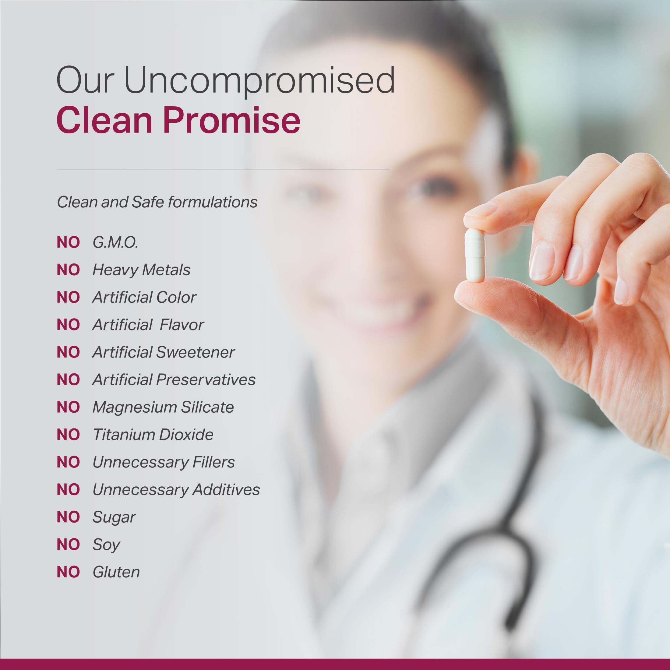 Non-GMO, gluten-free packaging note highlighting a clean formulation.