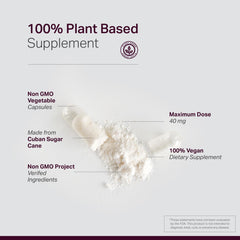 Close-up of the Anew Vita Policosanol label highlighting non-GMO and gluten-free formula.