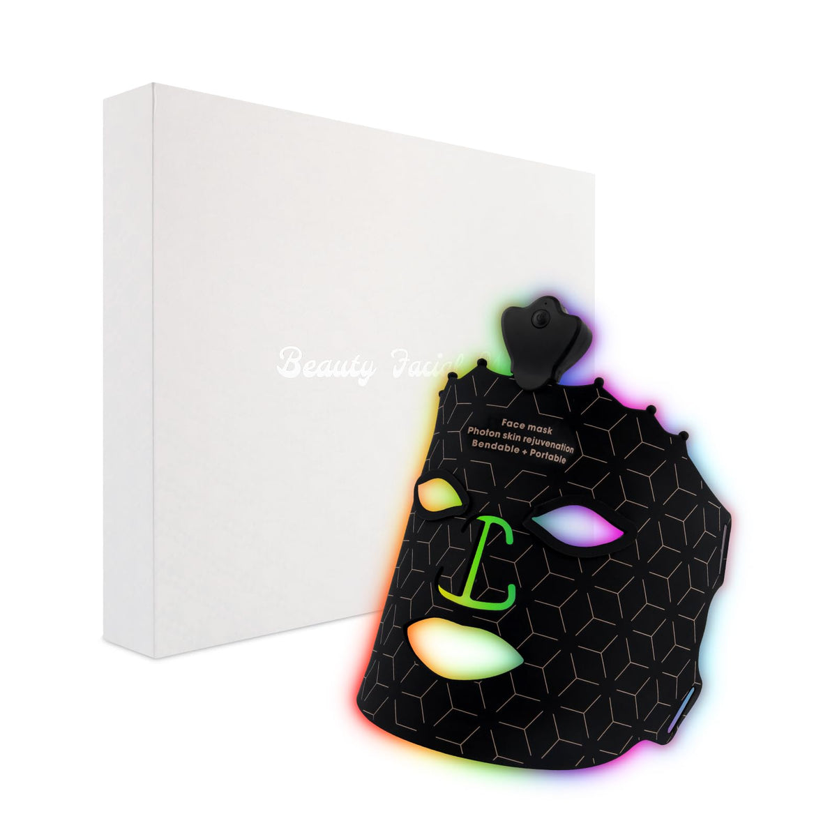 Angauss 7-color red-light mask front view for multi-wavelength skin treatment