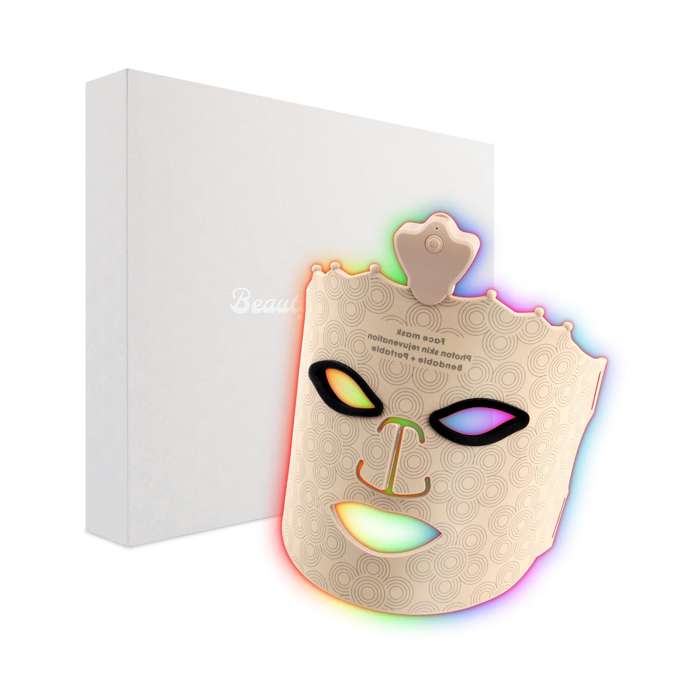 ANGAUSS face mask light therapy front view showing soft silicone fit for comfortable wear