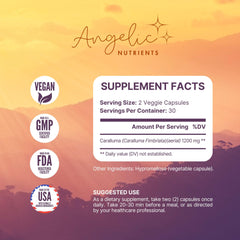 Angelic Nutrients Caralluma Fimbriata bottle showing 1200 mg high-potency dose.