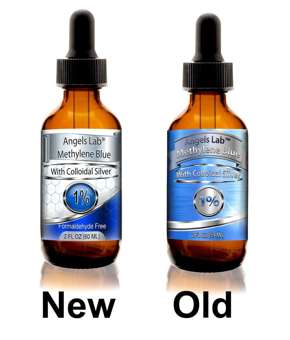 Angels Lab Colloidal Silver bottle label closeup highlights natural wellness potential.