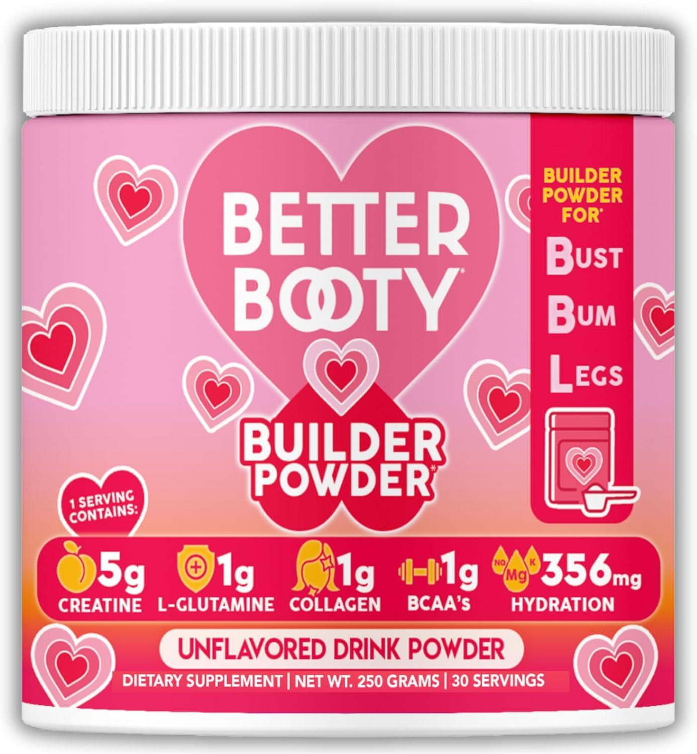Angry Supplements Better Booty Builder powder bottle poured for a post-workout shake