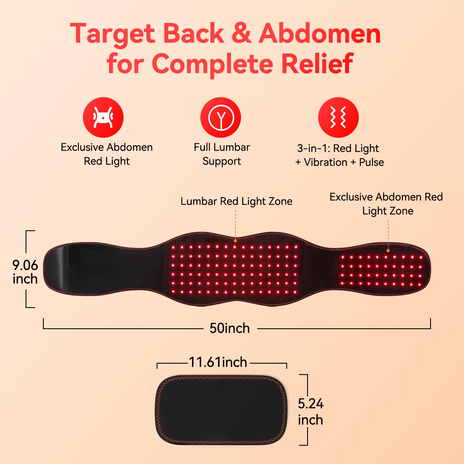 ANHOM red light therapy belt breathable fabric and fit.