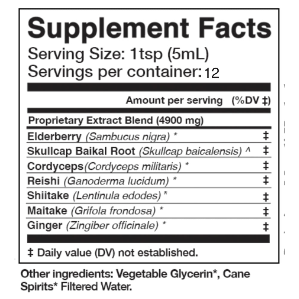 Anima Mundi elderberry syrup ingredients label showing botanicals