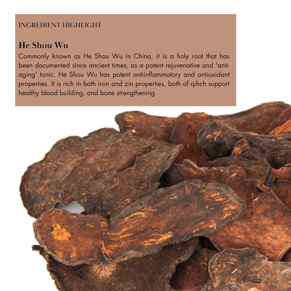 Wildcrafted He Shou Wu and Horsetail Shavegrass are part of the Anima Mundi Apothecary formula.