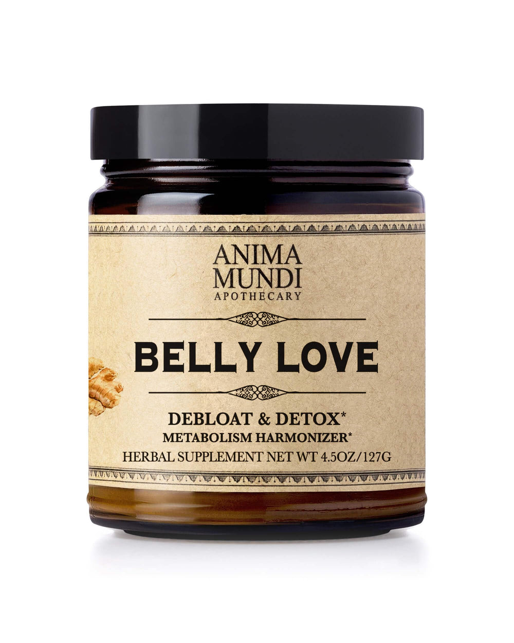 Anima Mundi Belly Love Powder bottle shows convenient digestive support on the go.