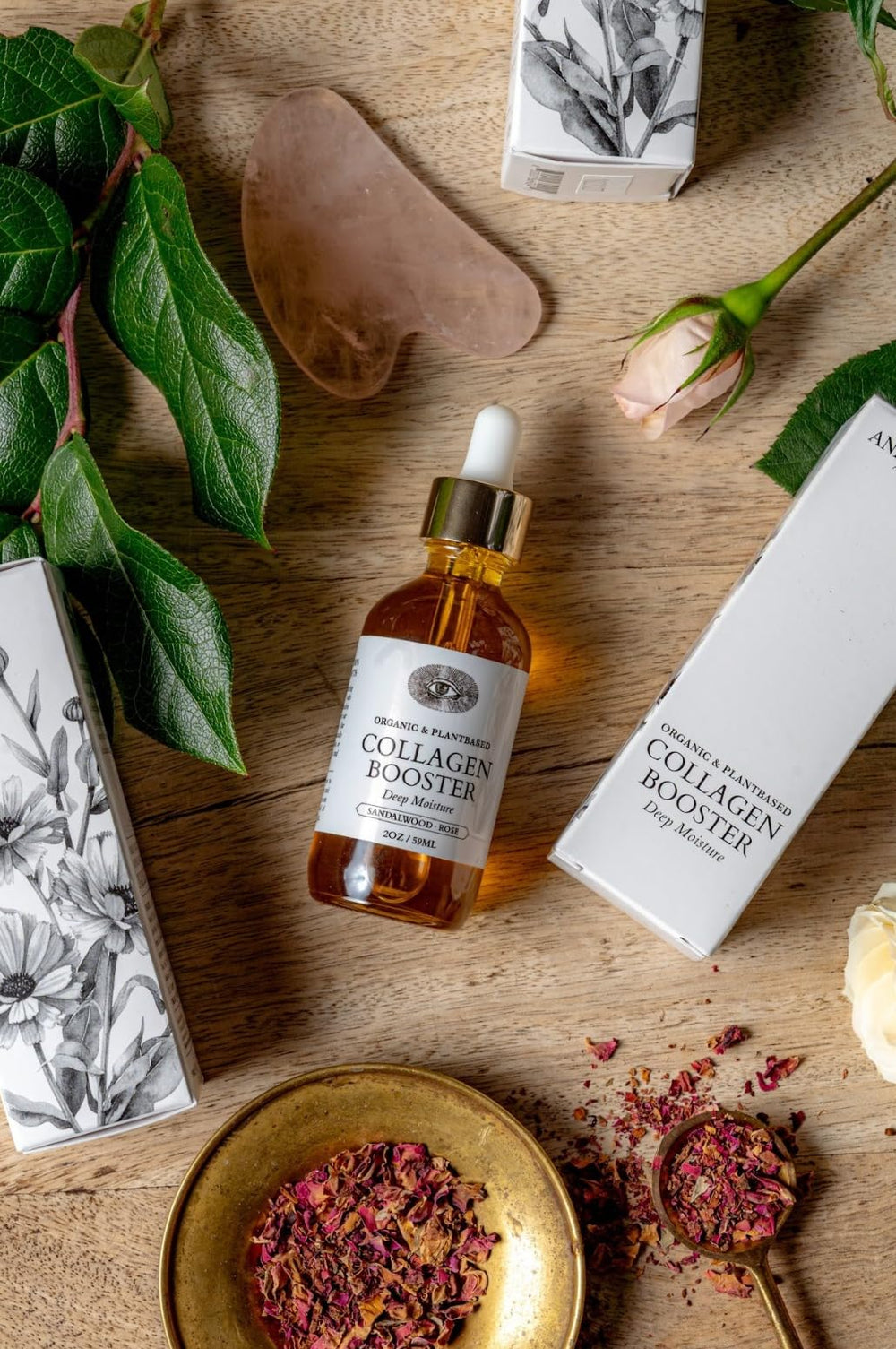 Anima Mundi Collagen Booster appears in a skincare routine visualization for daily use