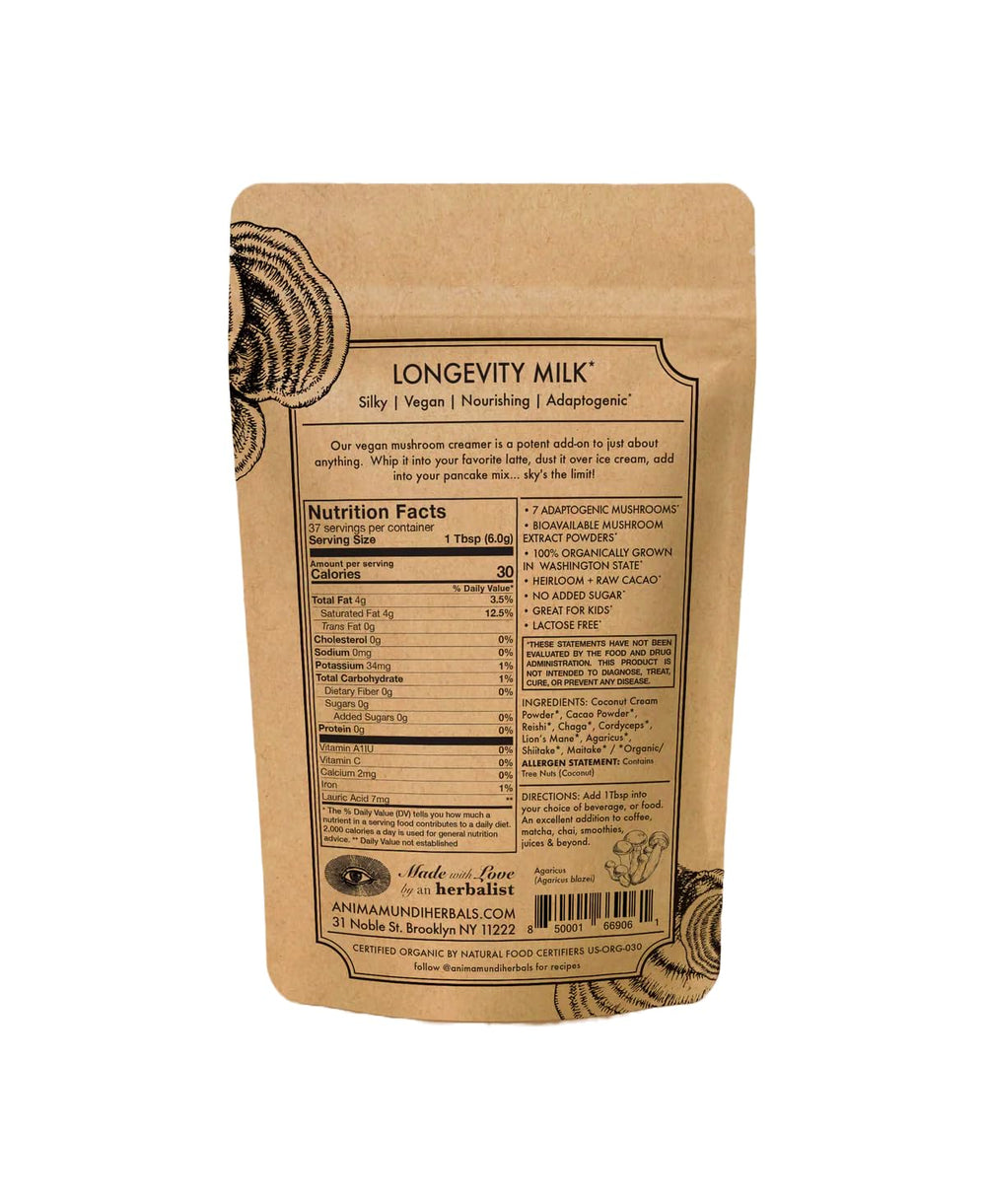 Anima Mundi Mushroom Mocha Milk coconut-cream image showing vegan creamer texture.