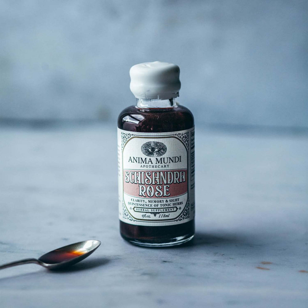 Schisandra berries close-up in Anima Mundi Rose Elixir