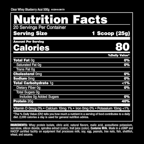 Animal Clear Whey Isolate blueberry acai scoop highlights juicy flavor