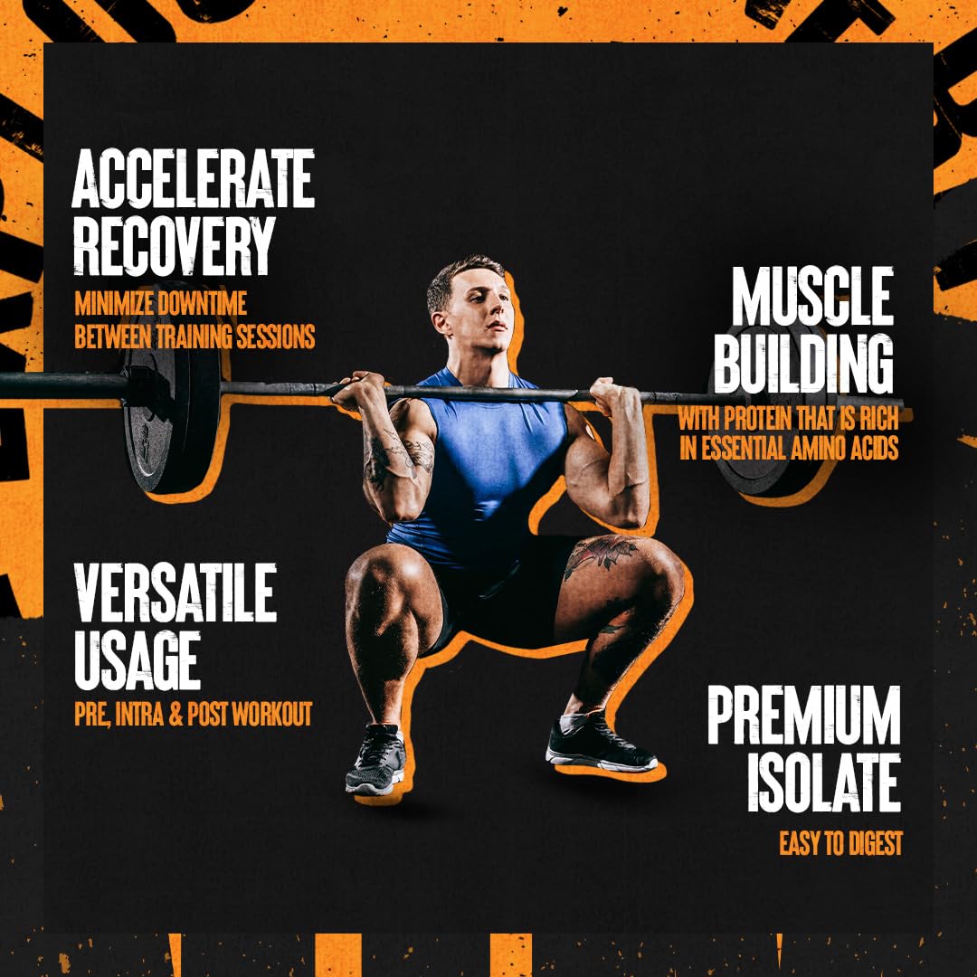 Animal Clear Whey Isolate label close-up, zero added sugars and fat.