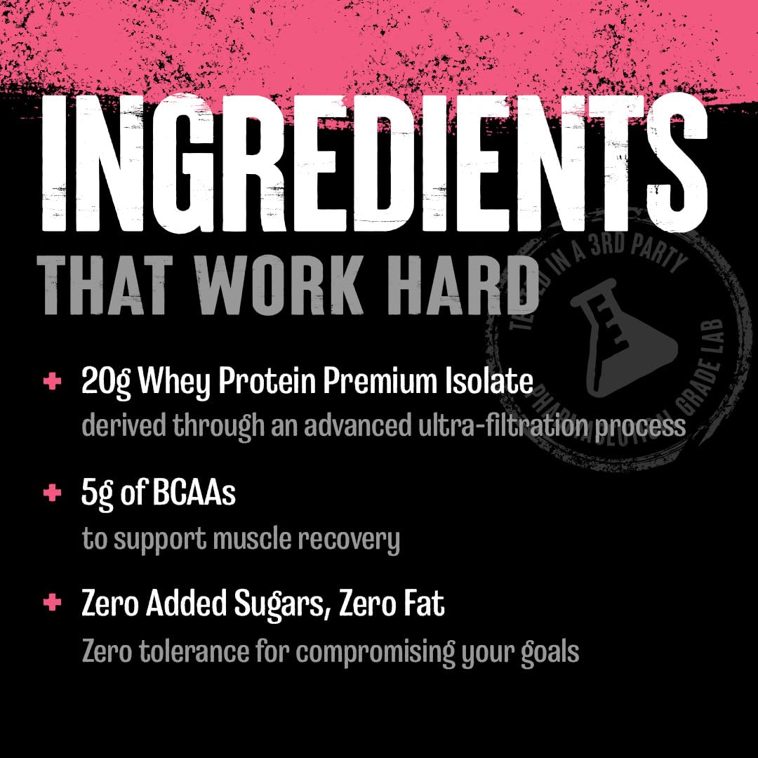 Pouring Animal Clear Whey into a glass reveals a smooth, clear drink.