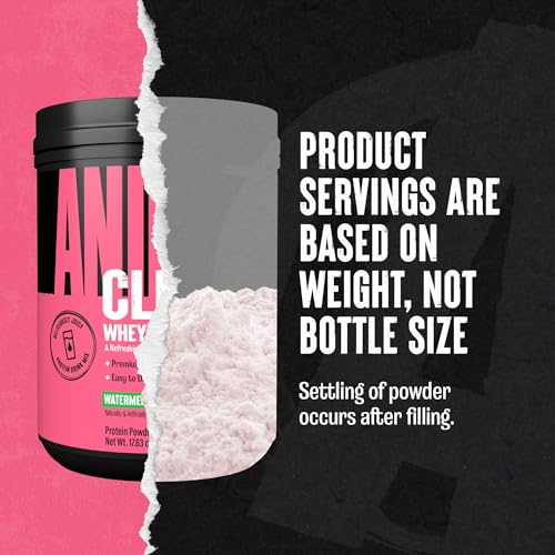 Animal Clear Whey powder scoop in glass for easy mixing.