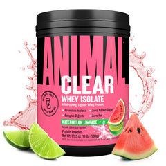 Animal Clear Whey Watermelon Limeade bottle, a refreshing protein drink.