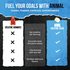 Animal Creatine Chews Lemon Ice with AstraGin for better absorption.