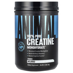 Animal Creatine Micronized powder tub on shelf; supports energy during training.