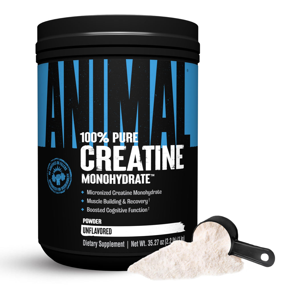 Animal Creatine Monohydrate Powder bottle ready for pre- or post-workout use