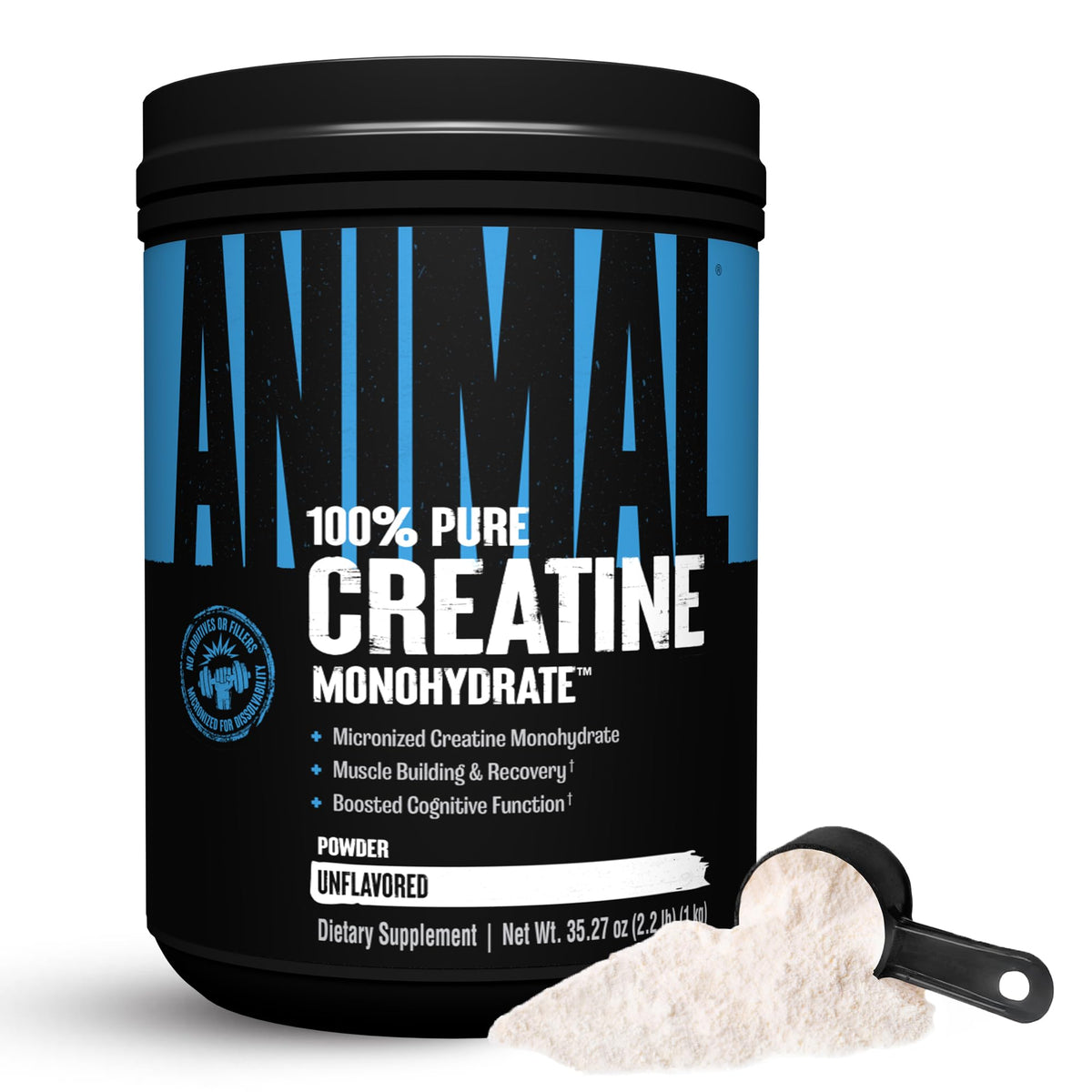 Animal Creatine Monohydrate Powder bottle ready for pre- or post-workout use