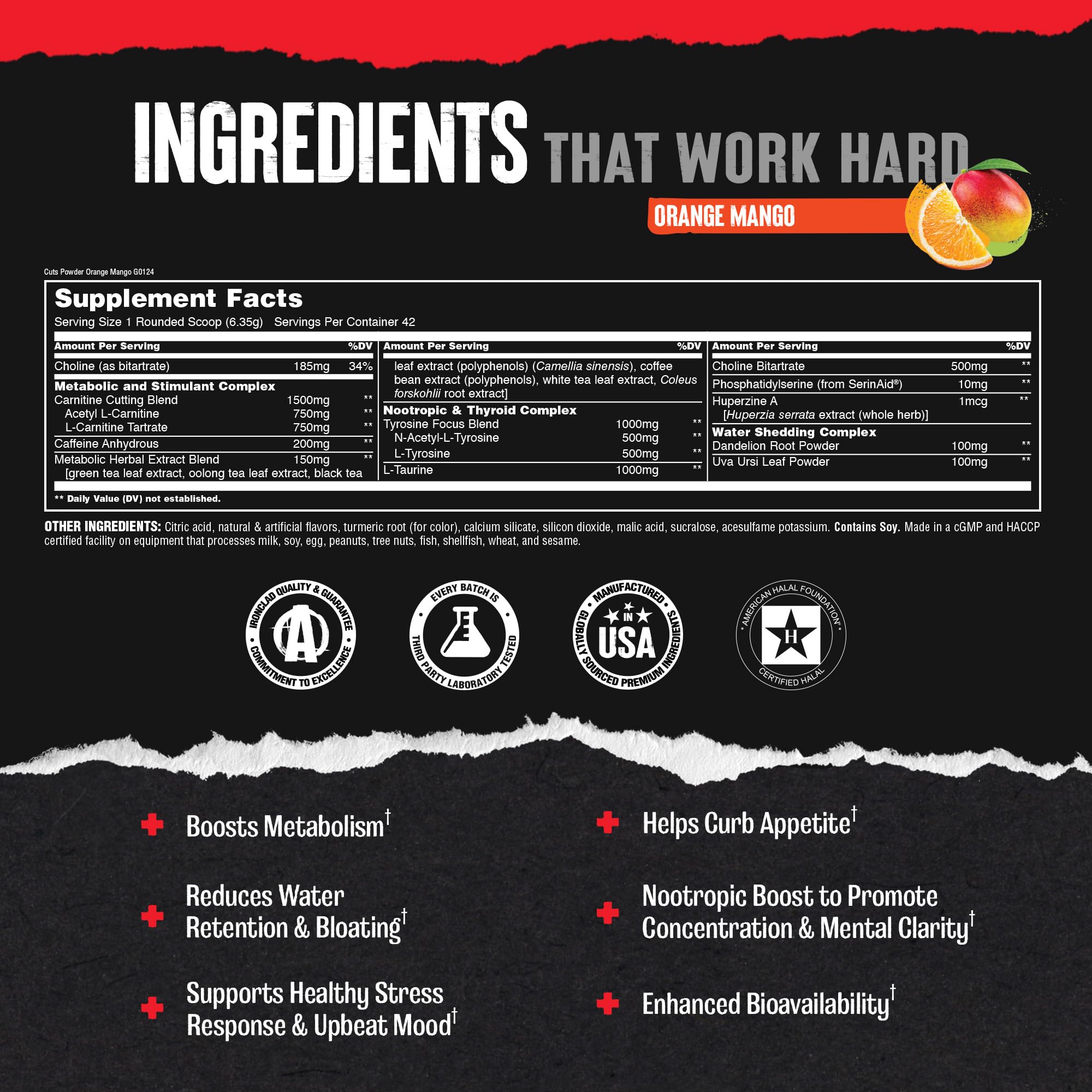 Animal Cuts GMP-certified US plant label signals safety and quality.