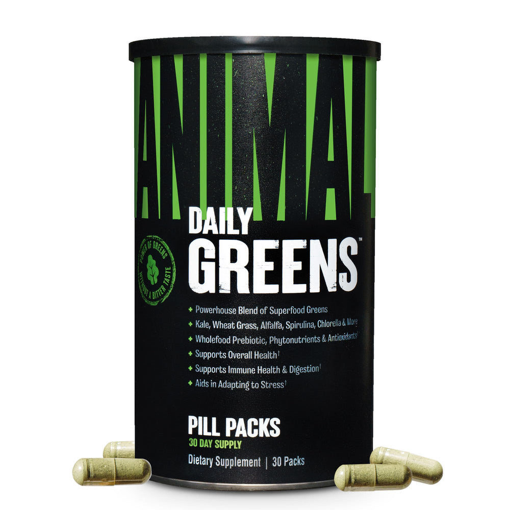 Animal Daily Greens pill pack front view for easy daily nourishment and digestion support