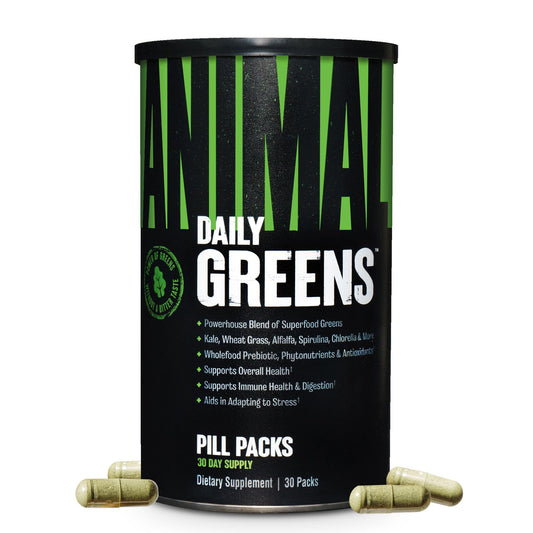 Animal Daily Greens pill pack front view for easy daily nourishment and digestion support