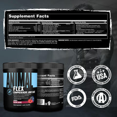 Athlete training beside Animal Flex to suggest ongoing joint support.
