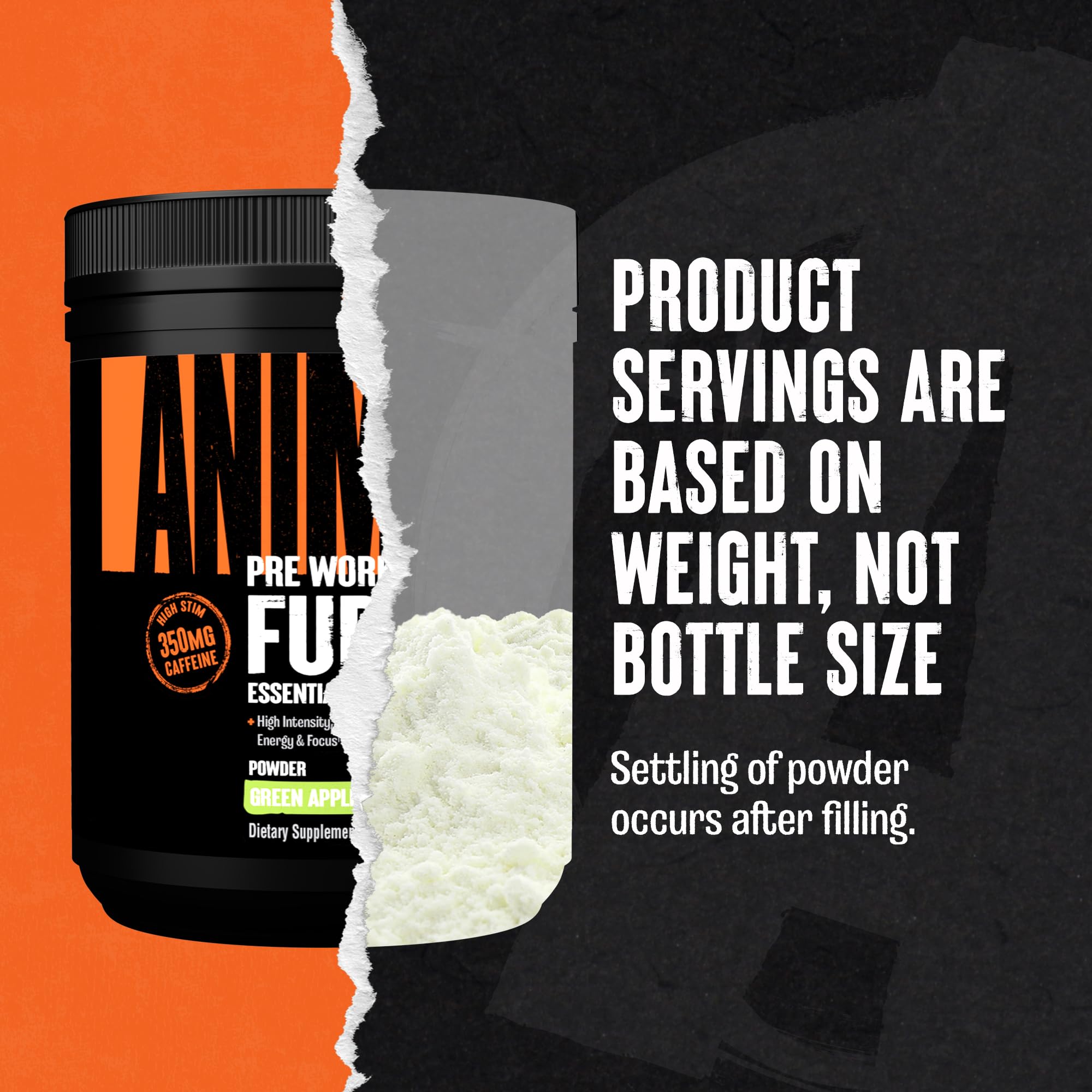 Animal Fury Green Apple scoop—easy pre-workout mix for focus.