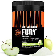 Animal Fury Green Apple tub front—ready for quick workout energy.