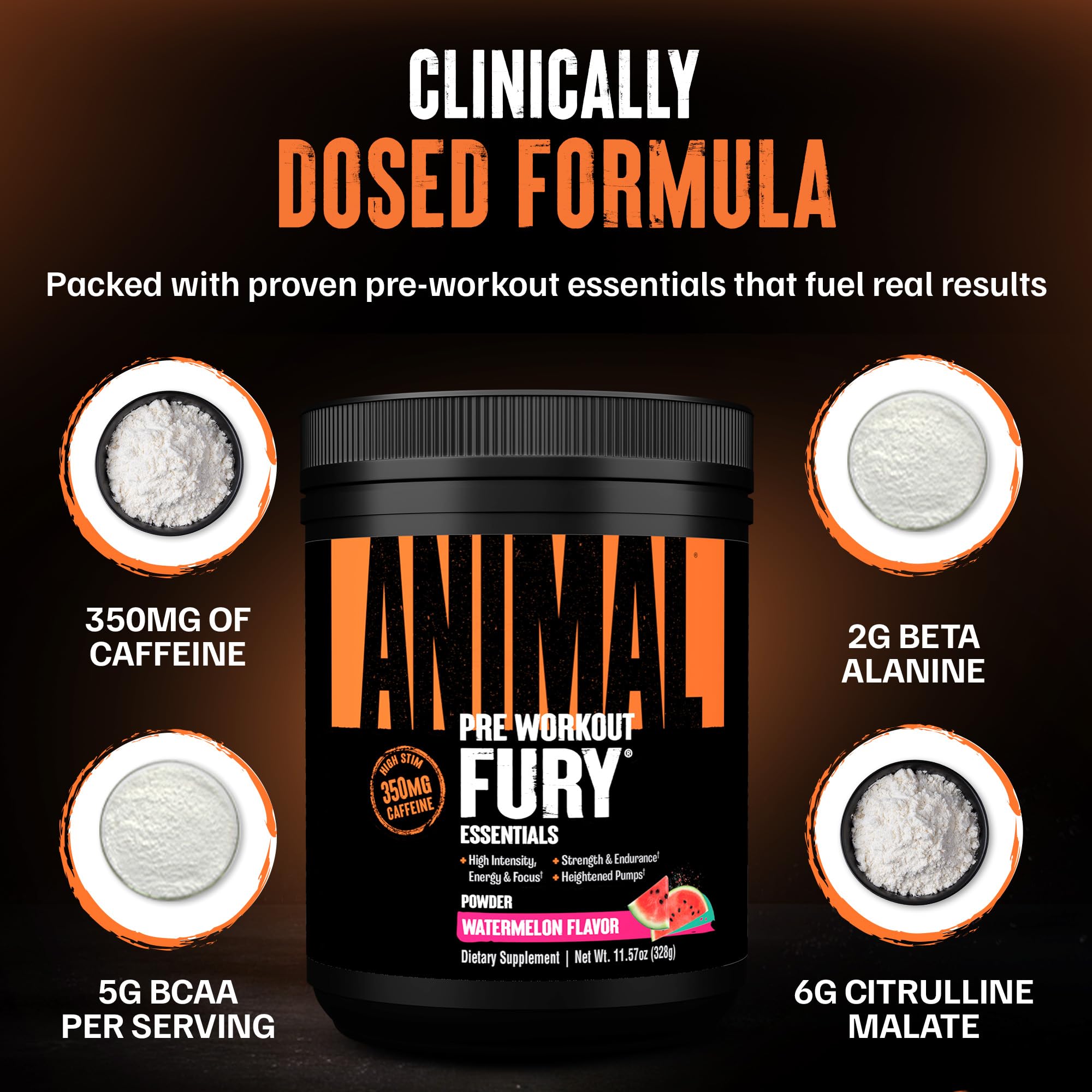 Animal Fury mixed in glass demonstrates strong energy and endurance potential.