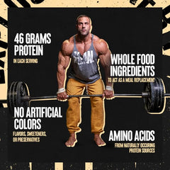 Animal Meal beef pea protein blend highlights quality protein per serving