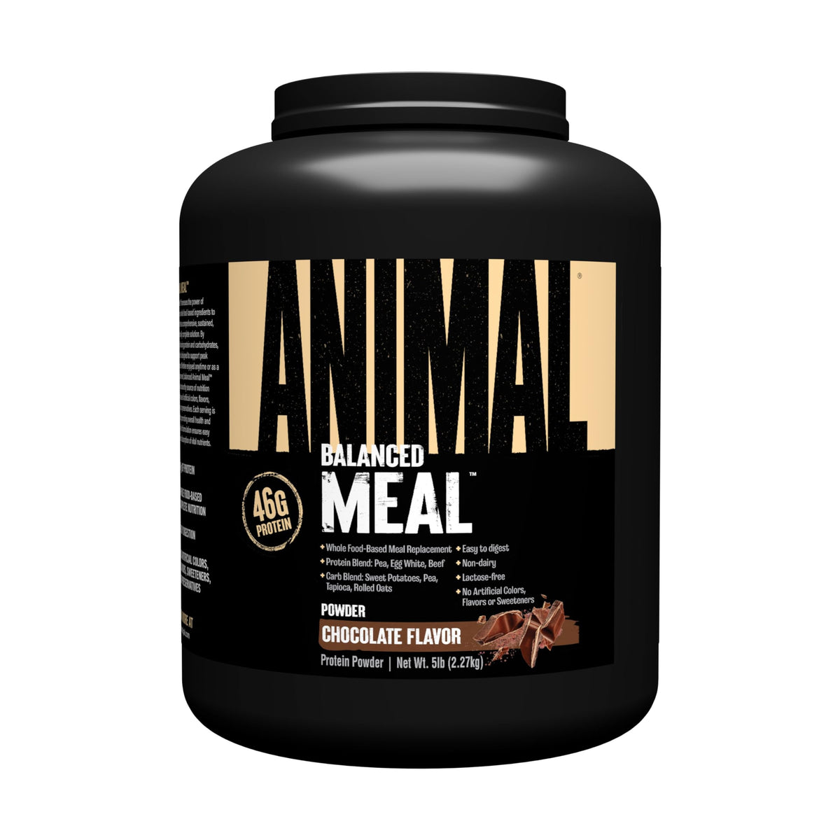 Animal Meal tub front shows protein-dense nutrition for everyday fueling