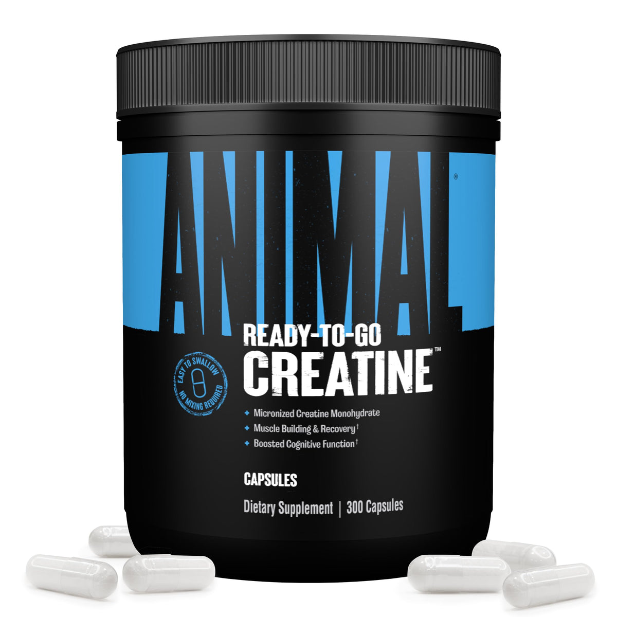 Animal Micronized Creatine Capsules bottle for convenient strength support on the go