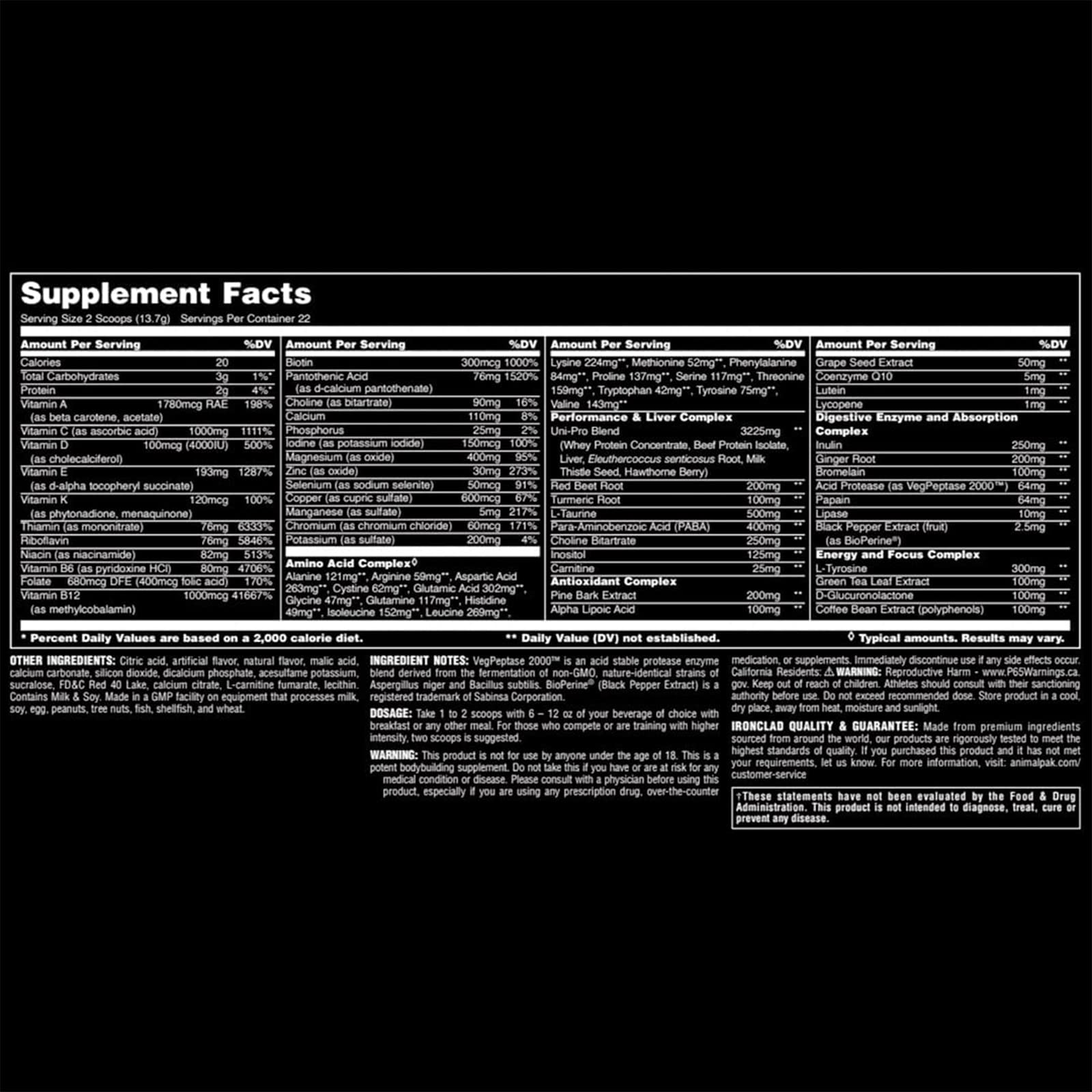Animal Pak GMP-certified US facility and quality testing