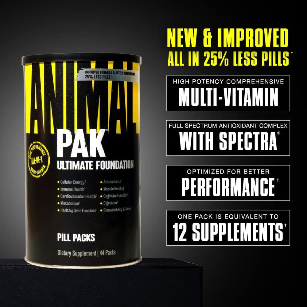 Animal Pak single-serving packet offers on-the-go vitamins for busy athletes.