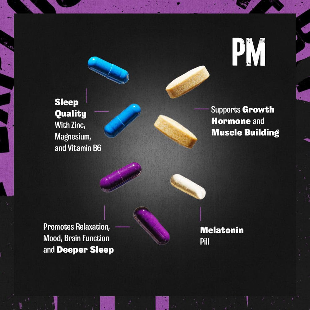 Animal PM bottle label emphasizes GMP quality and third‑party testing.