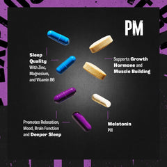 Animal PM bottle label emphasizes GMP quality and third‑party testing.