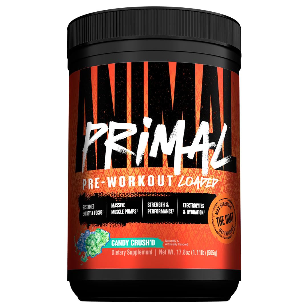 Animal Primal preworkout powder scoop ready to mix for sustained energy and focus