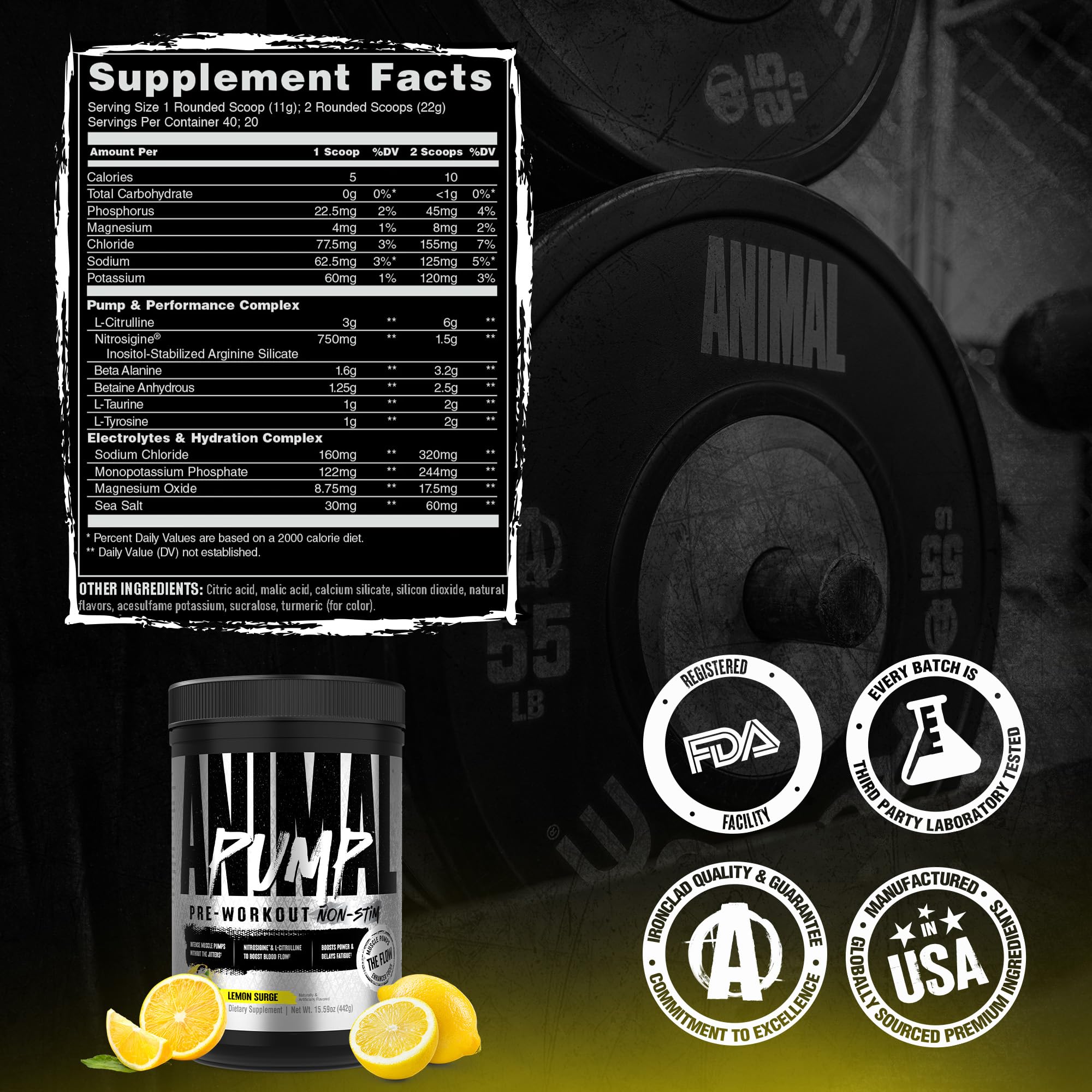 Animal Pump Non-Stim hydration-focused design supports performance during intense training